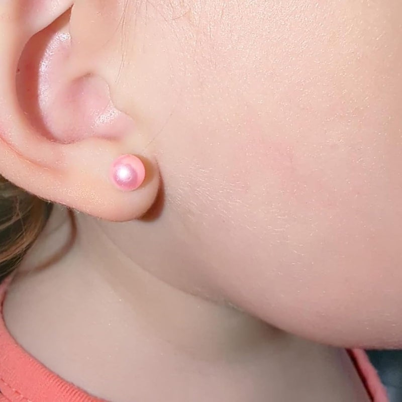 DALI Hypoallergenic 14K Gold Earrings for Girls Women, Toddler Screw Back Baby Earrings for Sensitive Ears Silver Kids Earrings Cute Flower Heart Star Ball Dot Mouse Titanium Flat Back Stud Earring Sets - Image 4